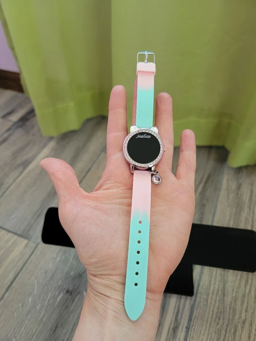 Justice Cat LED Kids Watch - Pink & Mint